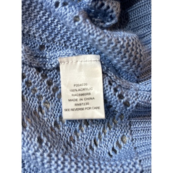 Almost Famous Tank Sweater Halter Women's Deep V Neck Cropped Blue Boho sz L - Picture 11 of 12